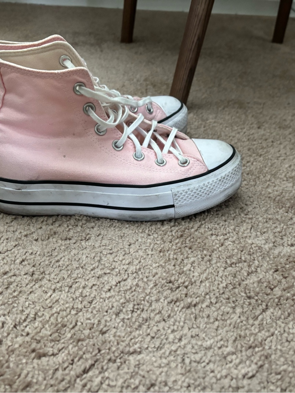 Converse High-Top Canvas Sneakers in Pale Pink - Picture 5 of 7